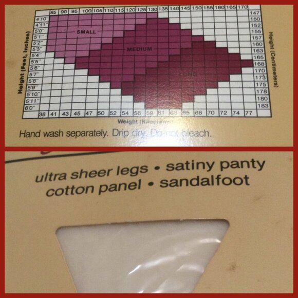 2pr Vtg Sheer Pantyhose, sz Tall - Picture 3 of 6